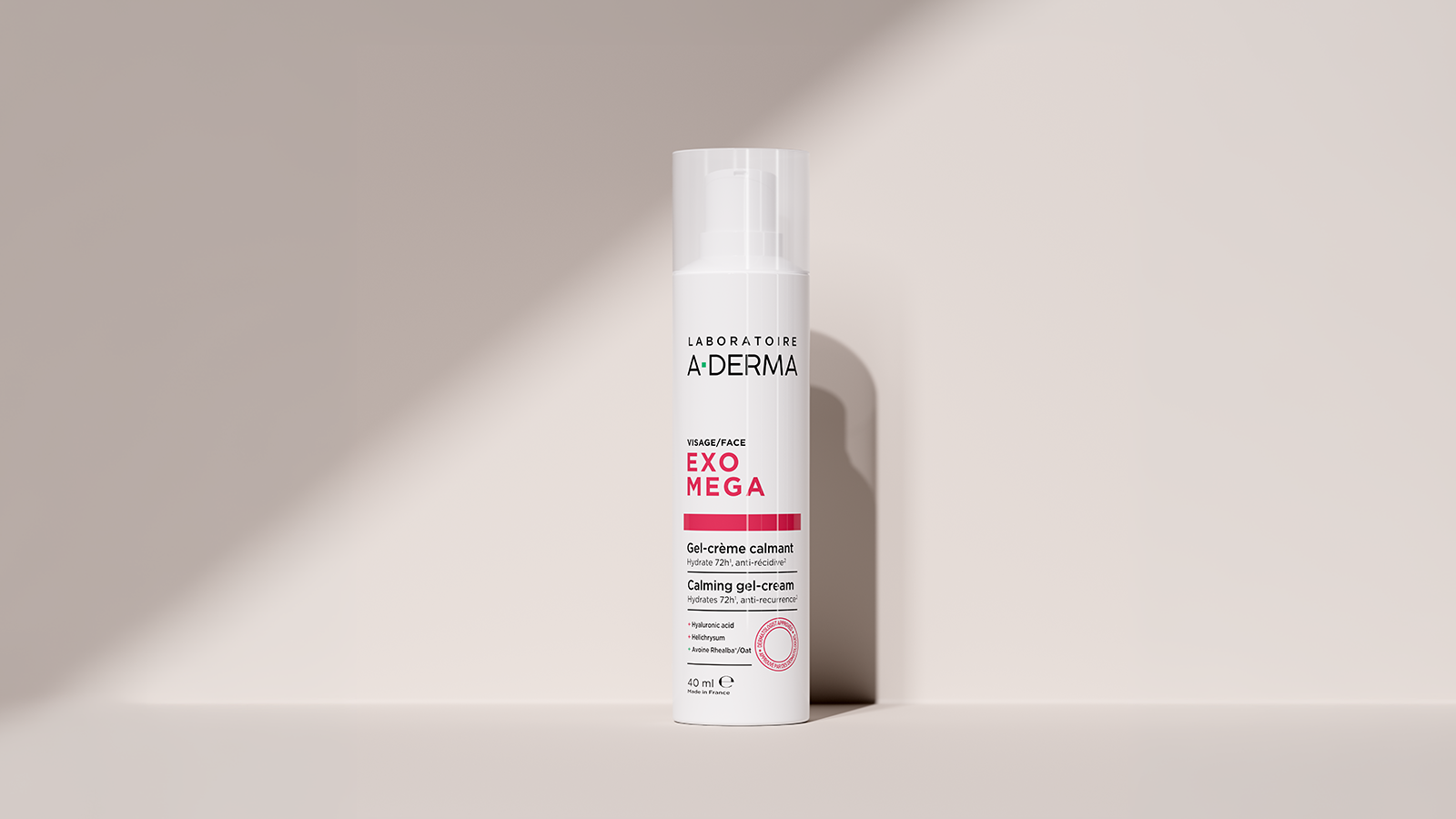 A-DERMA EXO MEGA beroligende gel-creme, der fugter i 72 timer og modvirker tilbagefald, 40 ml.