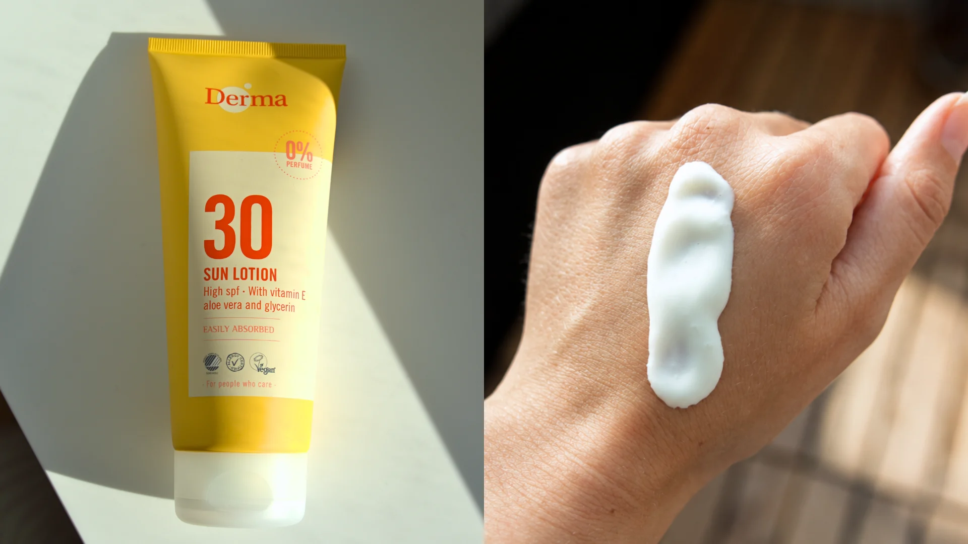 Derma sollotion på hånd