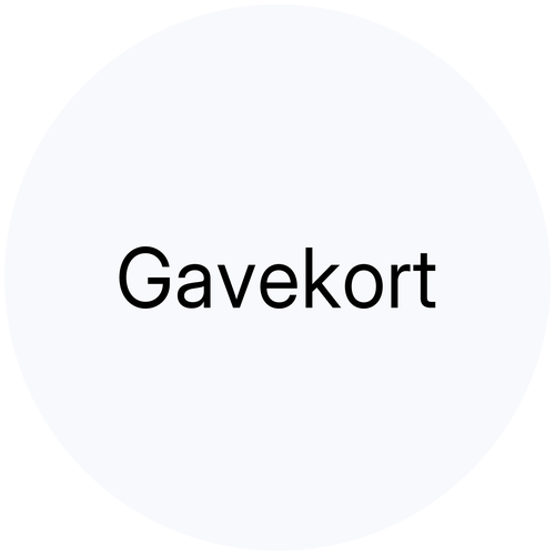 Gavekort sort tekst i lysegrå boble