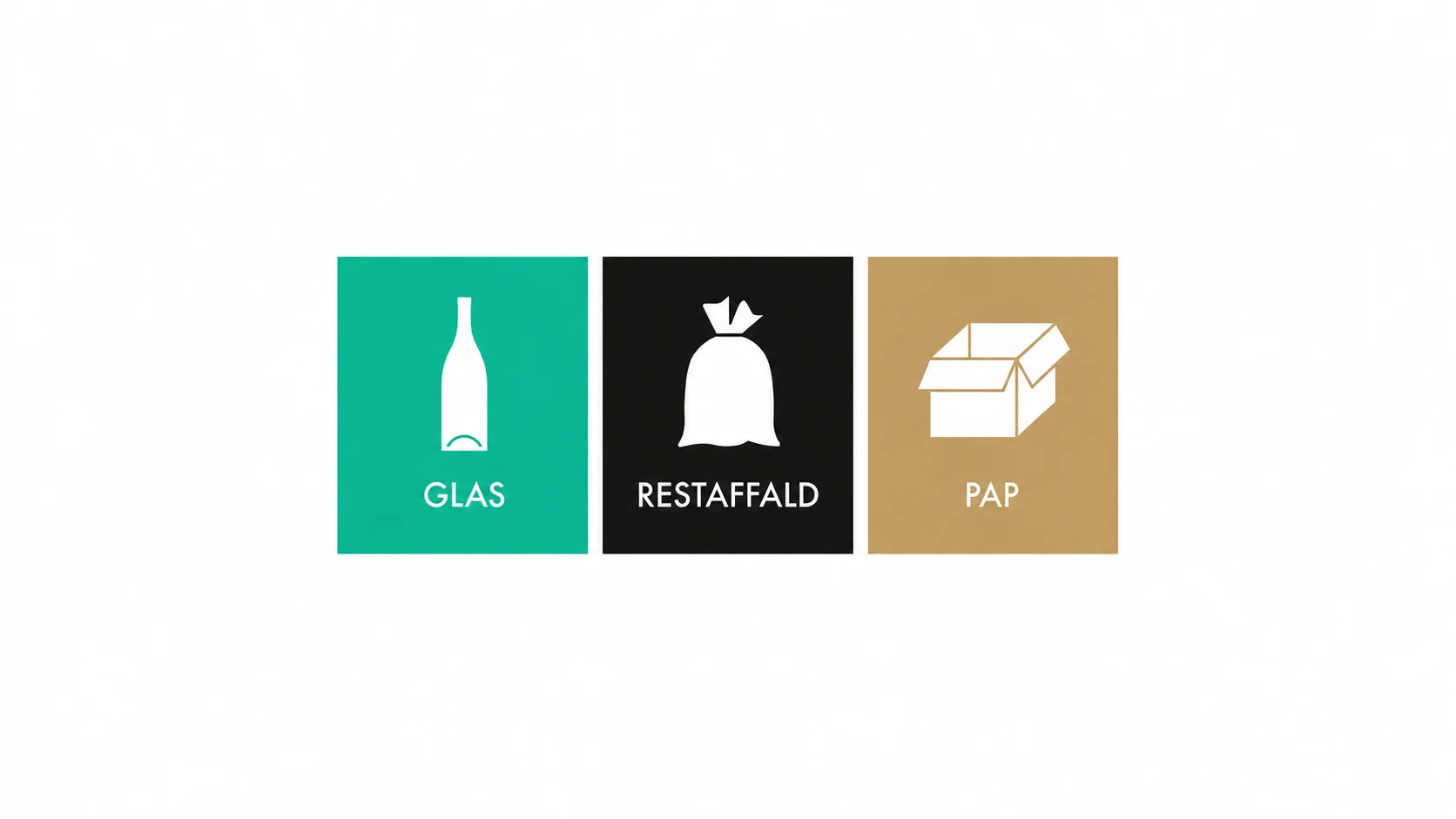 glas, restaffald, pap 16:9