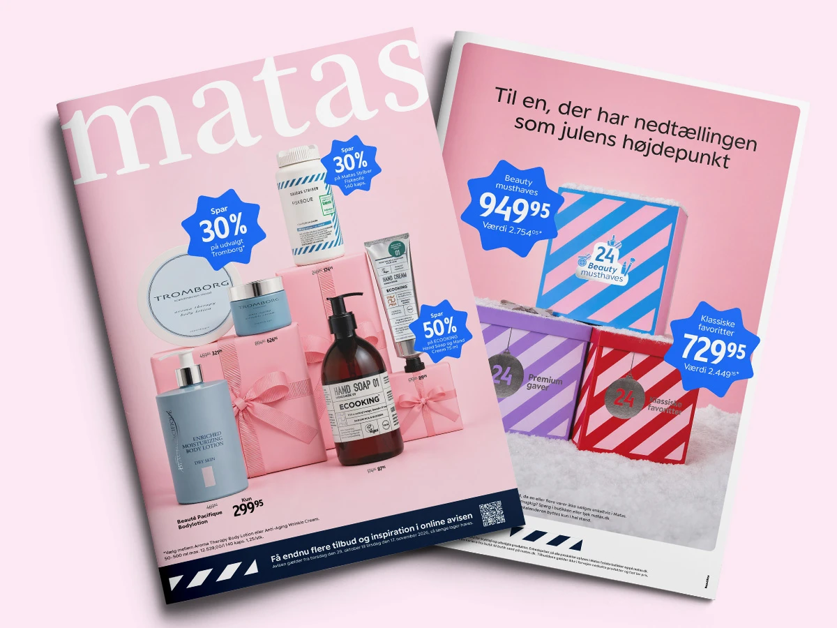 Matas magasin med tilbud på skønhedsprodukter fra Tromborg, Ecooking, Beauté Pacifique og julekalendere.