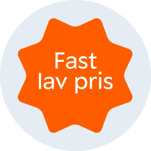 Her ses splash med "Fast Lav Pris"