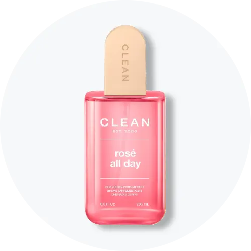 Her ses en gul body mist fra Clean