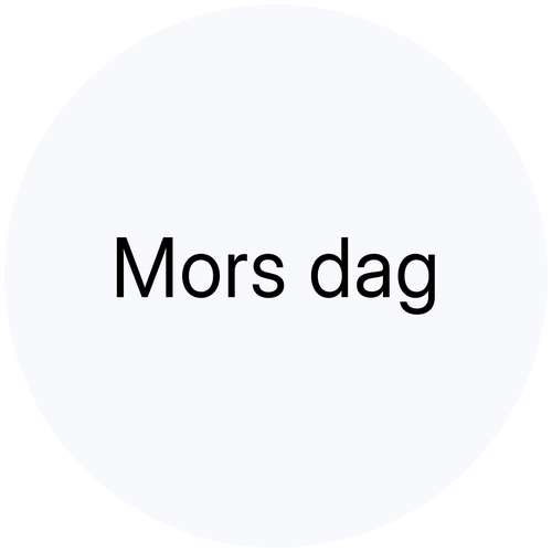 Mors dag sort tekst i lysegrå boble