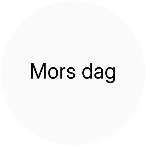 Mors dag sort tekst i lysegrå boble