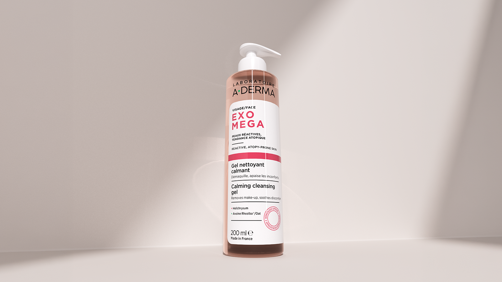 LABORATOIRE A-DERMA EXO MEGA Beroligende rensegel til reaktiv og atopisk hud, 200 ml.