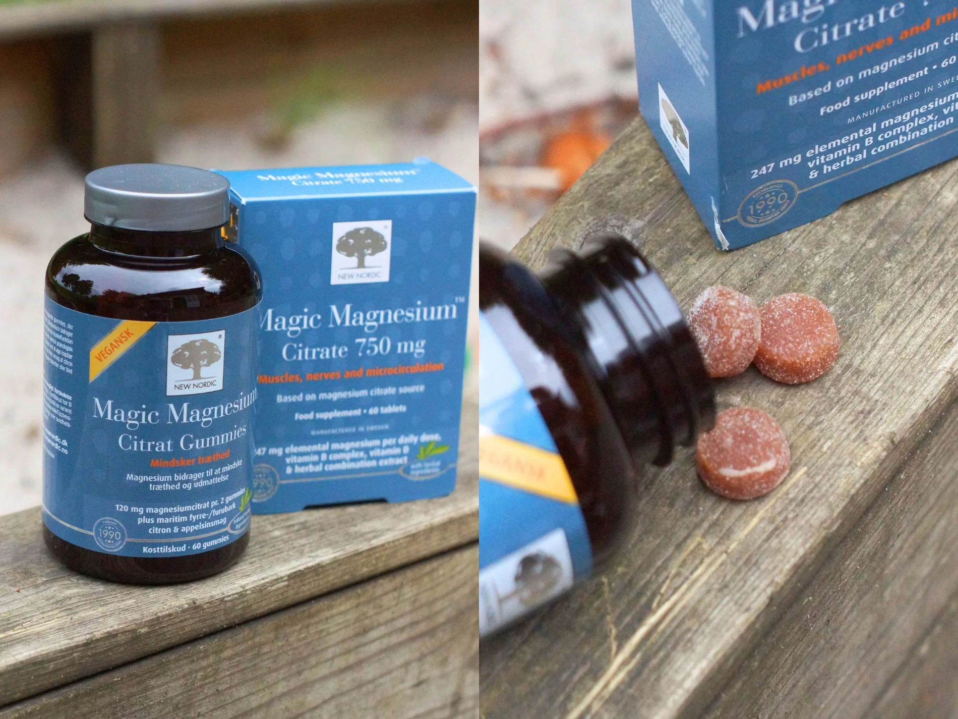 Magnesium citrat i top former - som tabletter og gummies
