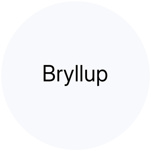 Bryllup sort tekst i lysegrå boble
