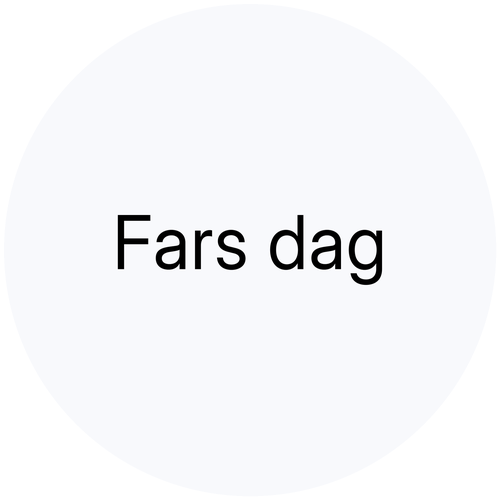 Fars dag sort tekst i lysegrå boble