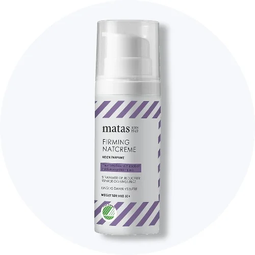 Matas Firming Natcreme uden parfume. Strammer op, reducerer rynker, giver fugt til meget tør hud 50+.