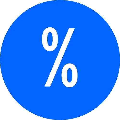 Blå grafik med hvid tekst, der viser 20 procent.