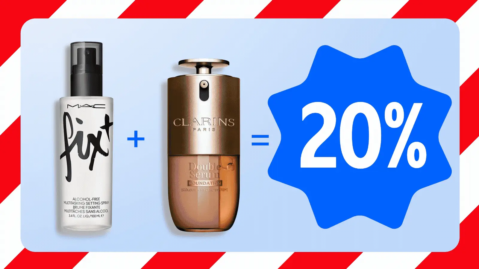 MAC Fix+ Setting Spray og Clarins Double Serum Foundation med 20% rabat.
