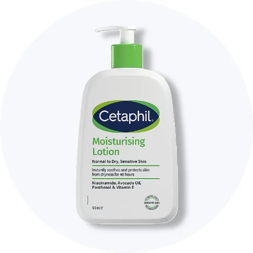 Cetaphil fugtighedslotion til normal, tør og sensitiv hud, beroliger og beskytter mod tørhed, 473 ml.
