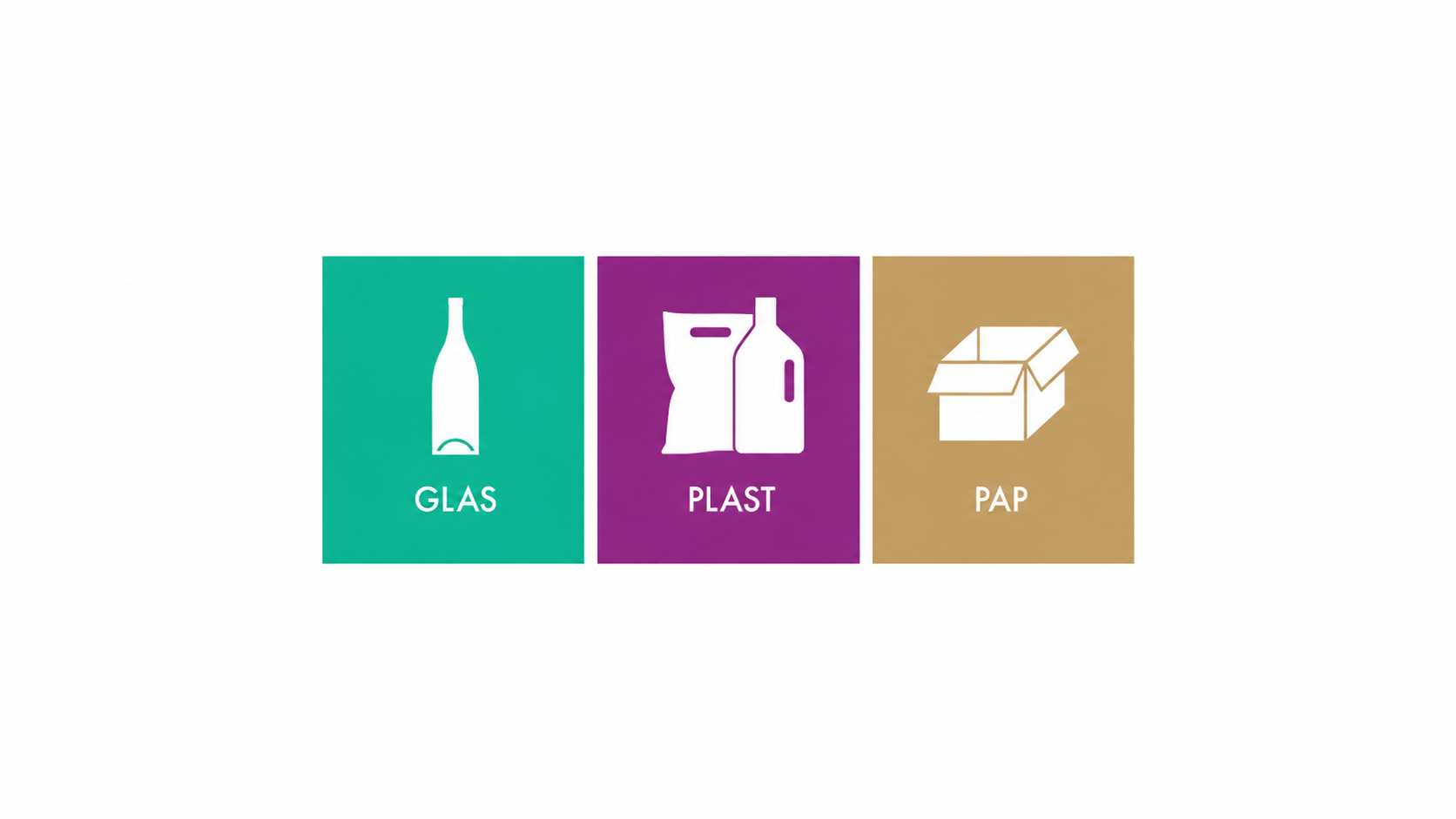 glas, plast, pap 16:9