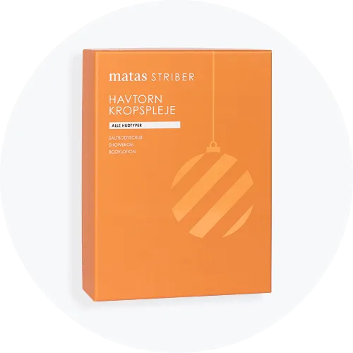 Matas Striber Havtorn Kropspleje gaveæske med saltbodyscrub, showergel og bodylotion til alle hudtyper.