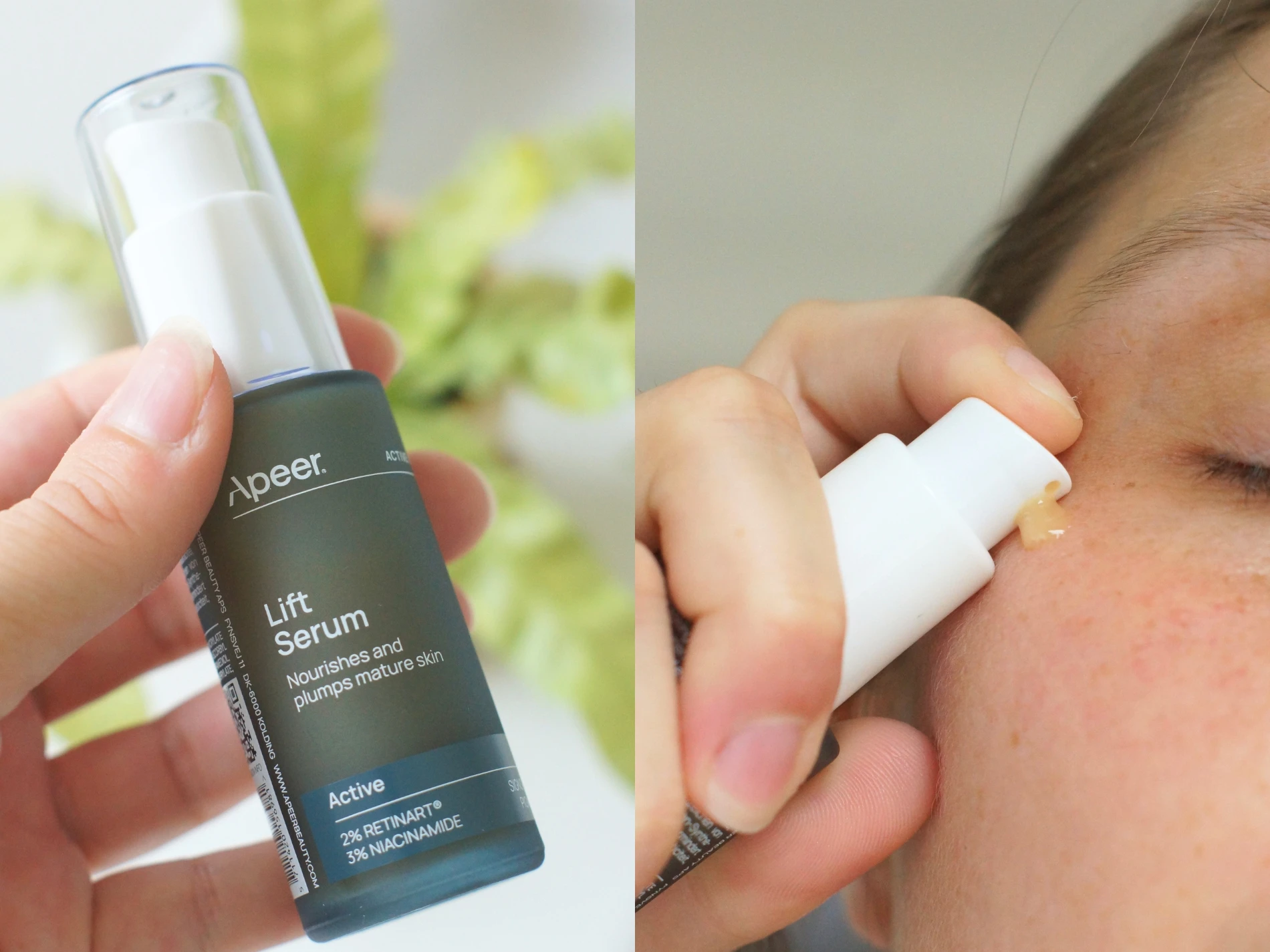 Apeer Lift serum på hud