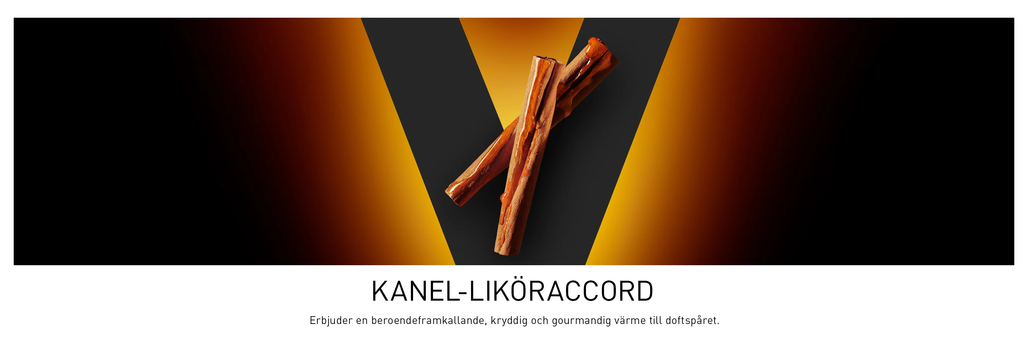 Kanelstänger mot orange och svart bakgrund. Bilden beskriver ett kryddigt och varmt kanel-likörackord.