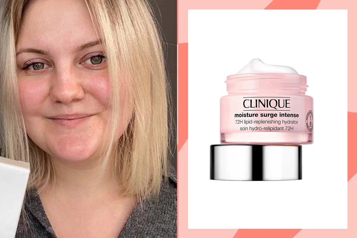 KICKS egen beautyexpert Malin iklädd svart Kicks tröja samt produkten Clinique: Moisture Surge Intense 72-Hour Lipid-Replenishing Hydrator