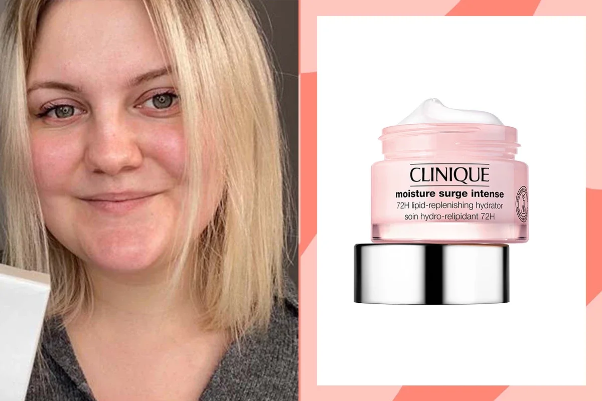 KICKS egen beautyexpert Malin iklädd svart Kicks tröja samt produkten Clinique: Moisture Surge Intense 72-Hour Lipid-Replenishing Hydrator