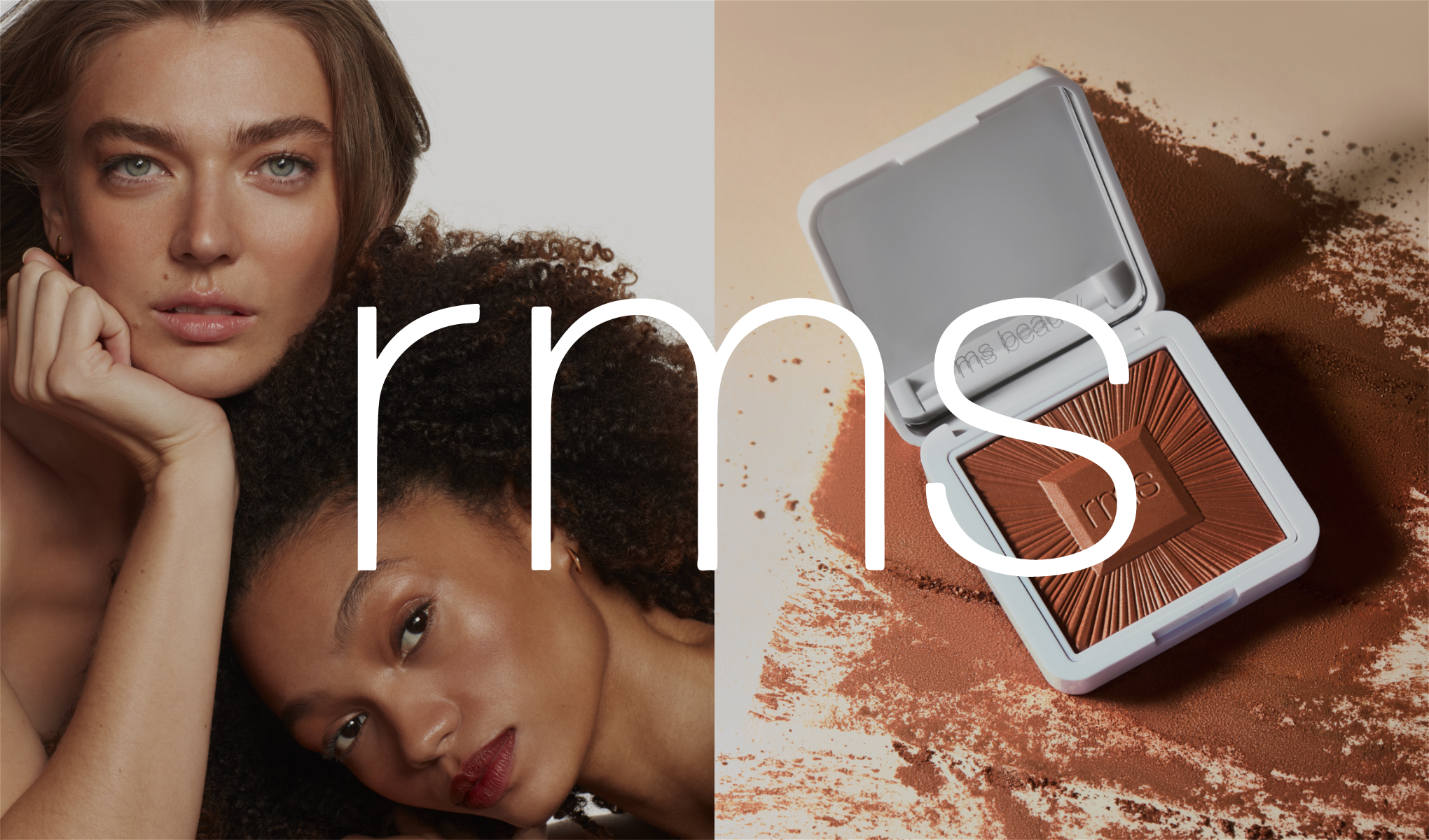 Texten "rms" mot bakgrund av tvådelad bild: två modeller samt ReDimension Hydra Bronzer mot vit bakgrund.