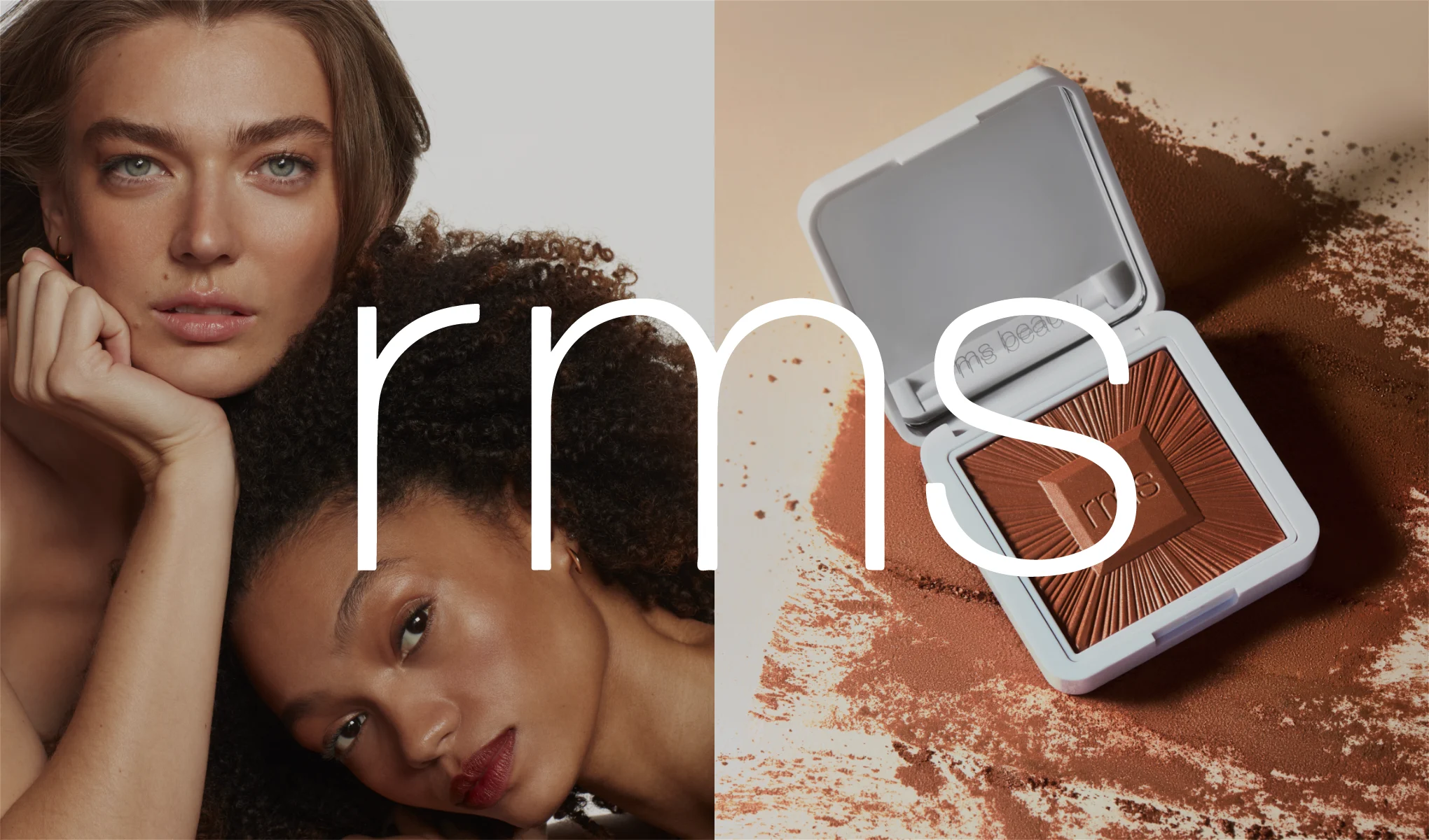 Texten "rms" mot bakgrund av tvådelad bild: två modeller samt ReDimension Hydra Bronzer mot vit bakgrund.