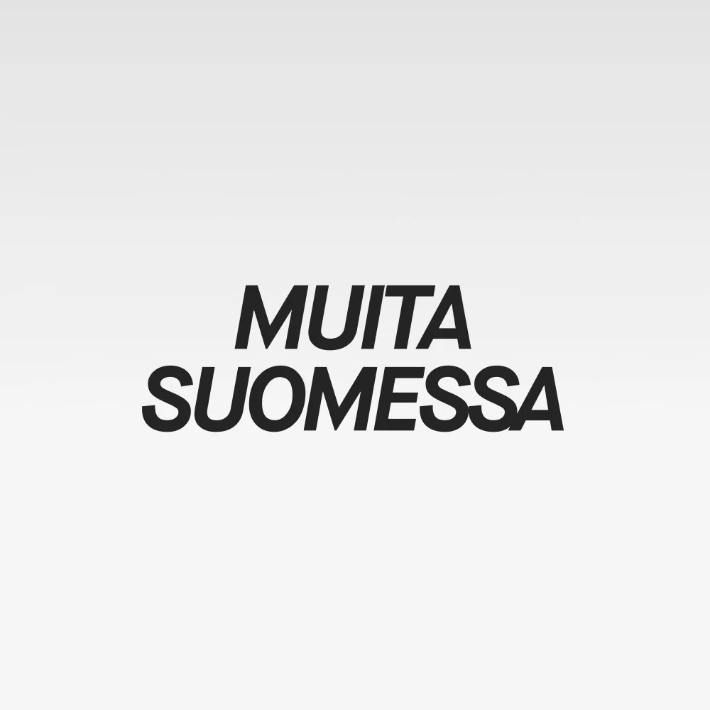 Teksti 'Muita Suomessa' mustalla valkoisella taustalla.
