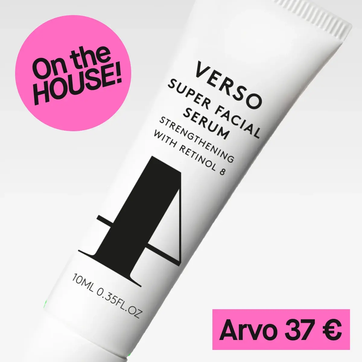 Verso Super Facial Serum Strengthening with Retinol 8, 10ml. Tarjoamme talon puolesta! Arvo 37 €.