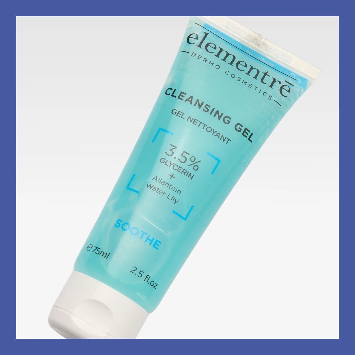 Elementré Cleansing Gel -puhdistusgeeli sinisessä tuubissa.