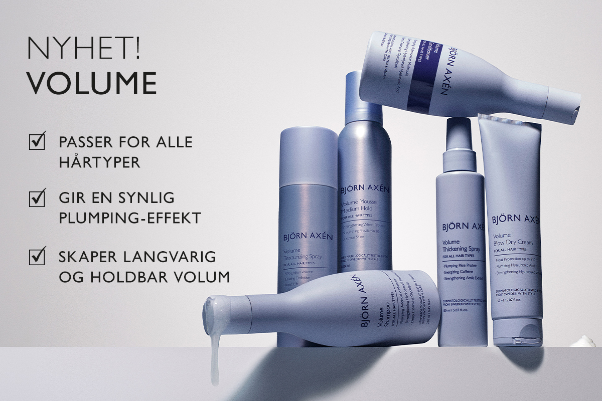 Björn Axén Volume-hårprodukter som gir synlig og langvarig volum for alle hårtyper.