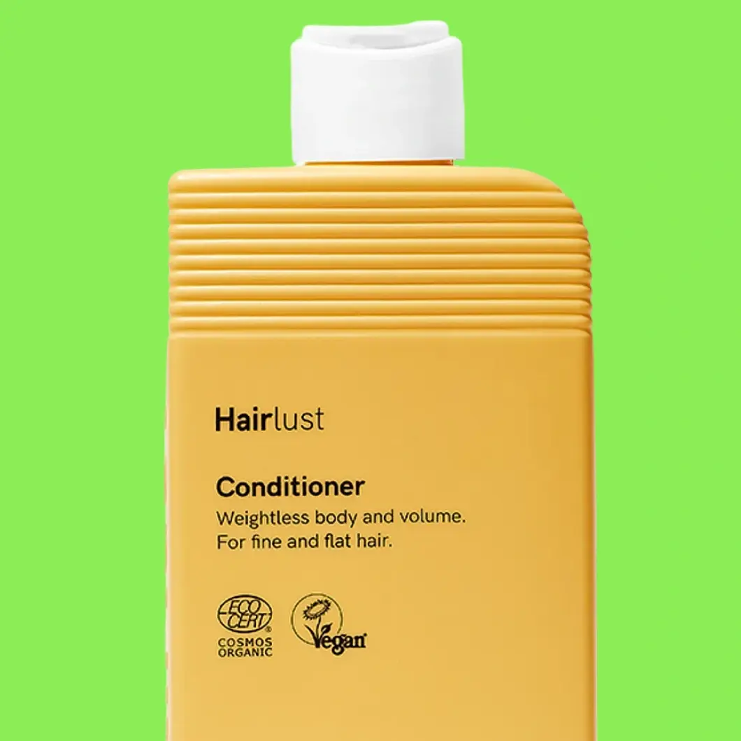 Hairlust hoitoaine. Painoton tuuheutta ja volyymiä ohuille hiuksille. COSMOS ORGANIC ja Vegan-sertifioitu.