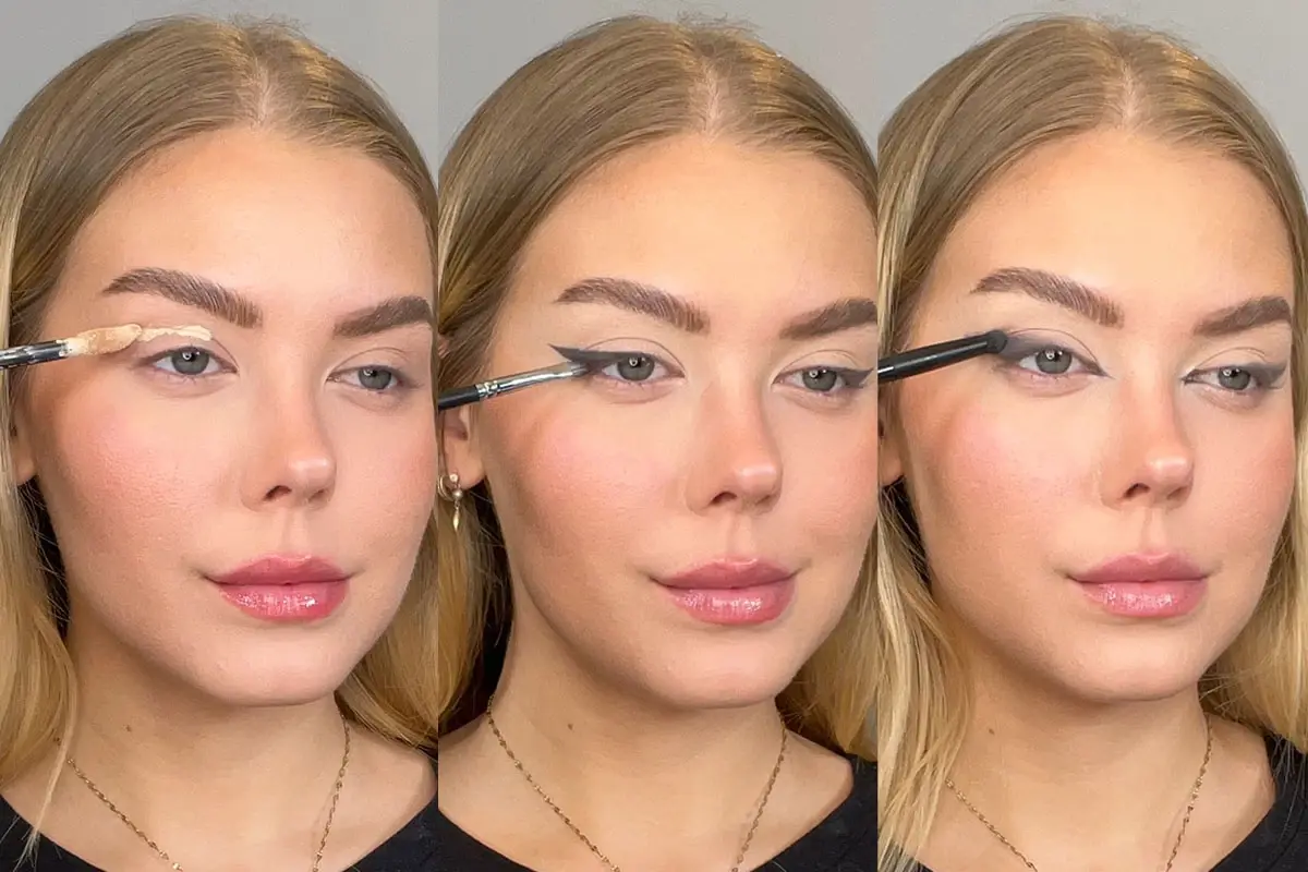 Nainen levittää eyelineriä.