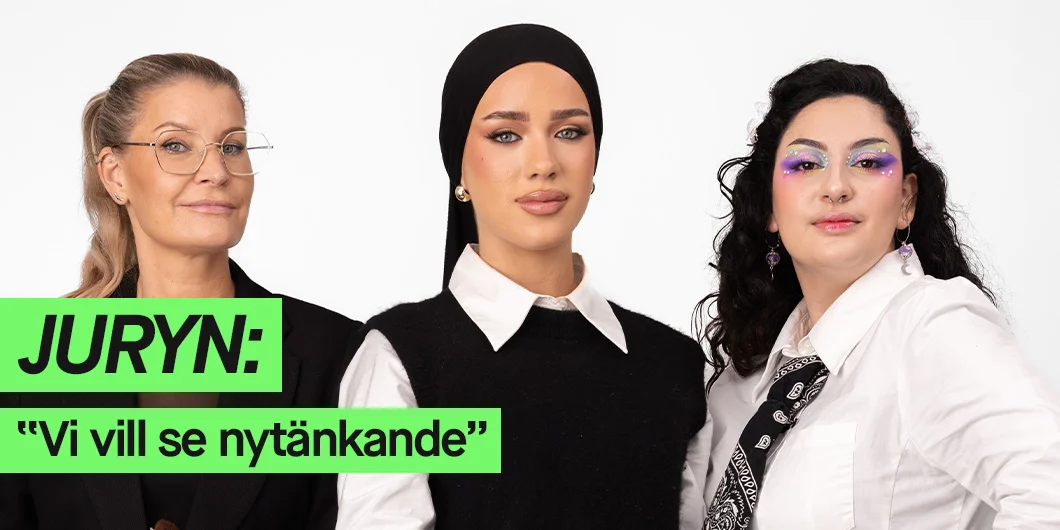 Juryn: 'Vi vill se nytänkande'. Bilden visar tre personer klädda i professionella kläder, redo att bedöma tävlingen.