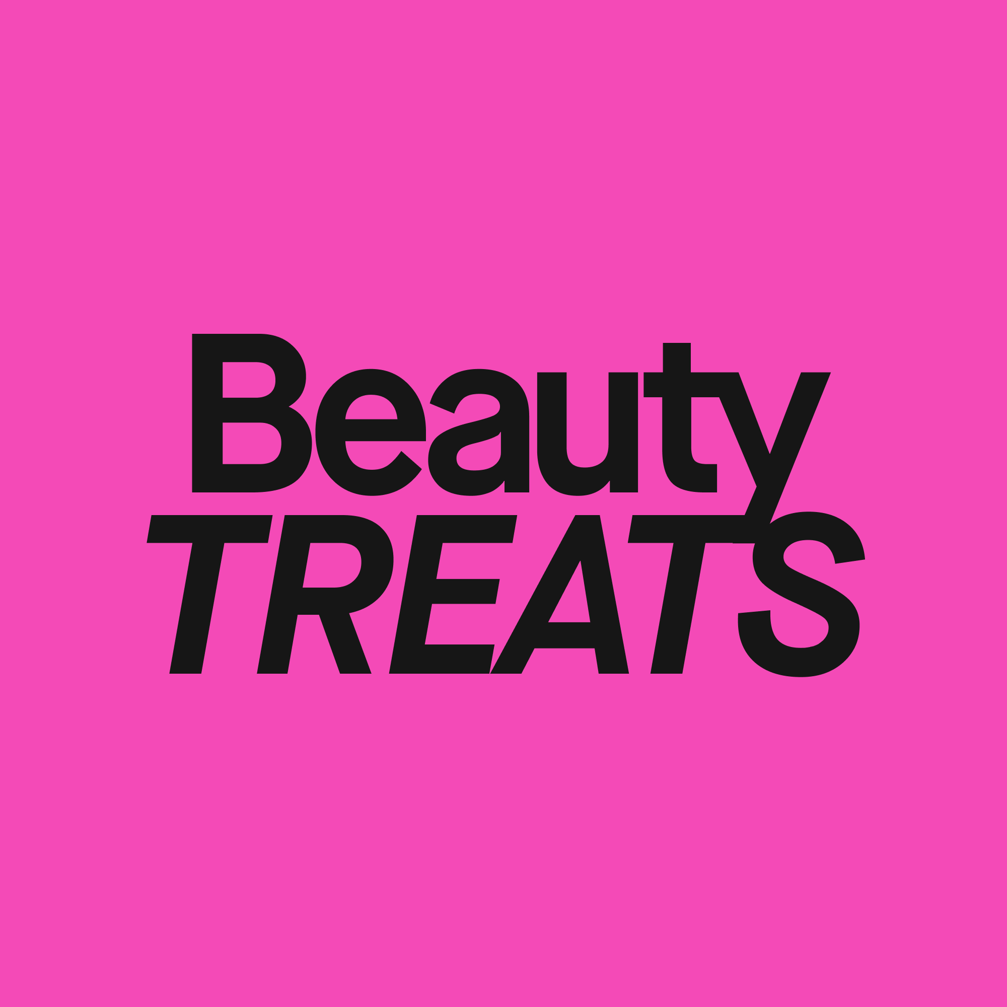 Beauty treats med rosa bakgrunn.