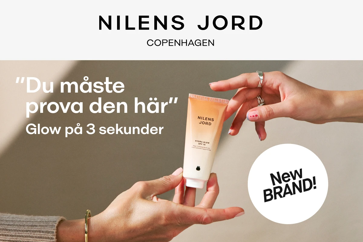 Nilens Jord Hydra Glow SPF 15 - Du måste prova den här. Glow på 3 sekunder. Nytt varumärke. Två händer håller produkten