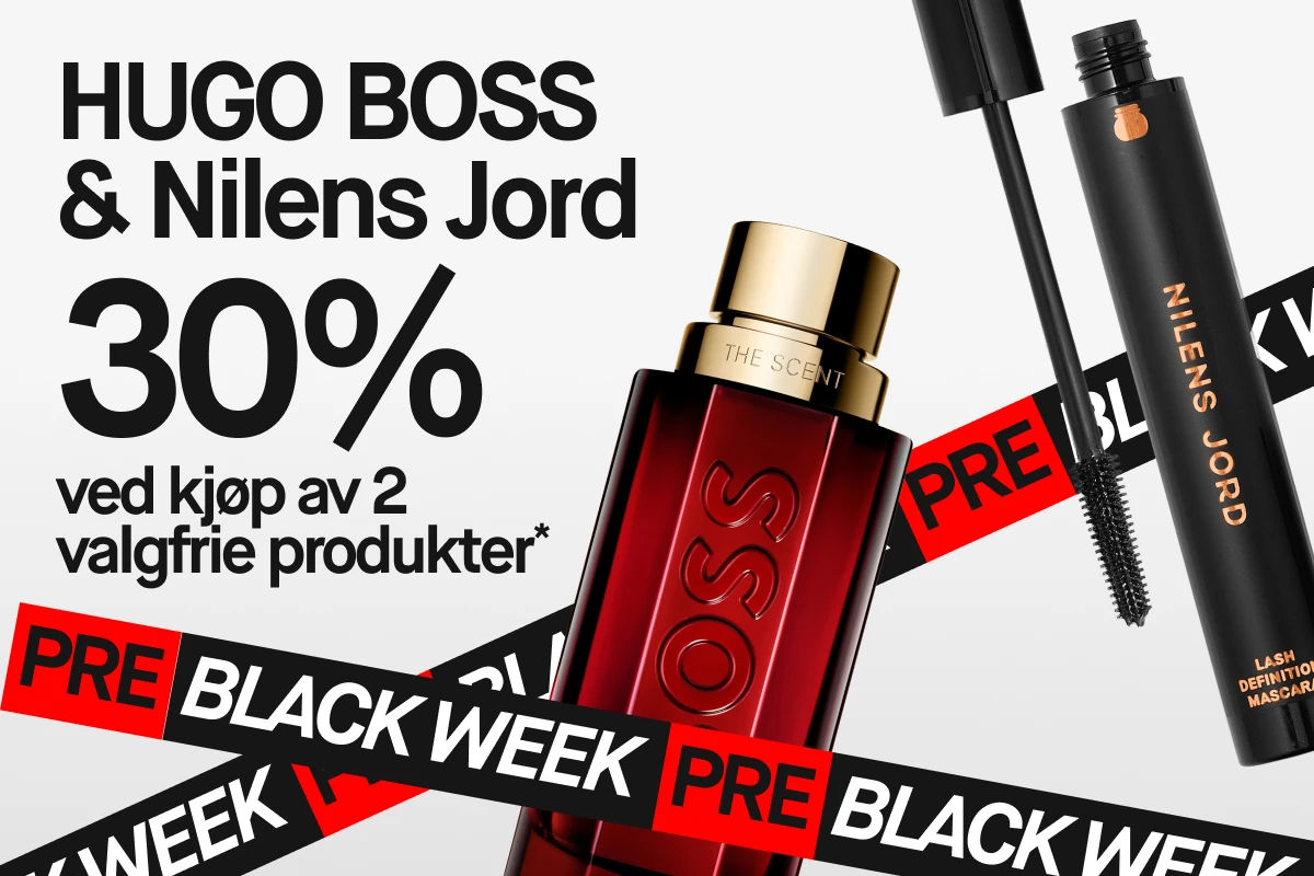 19/11: 30% rabatt ved kjøp av to. Hugo Boss-parfyme og Nilens Jord-mascara.