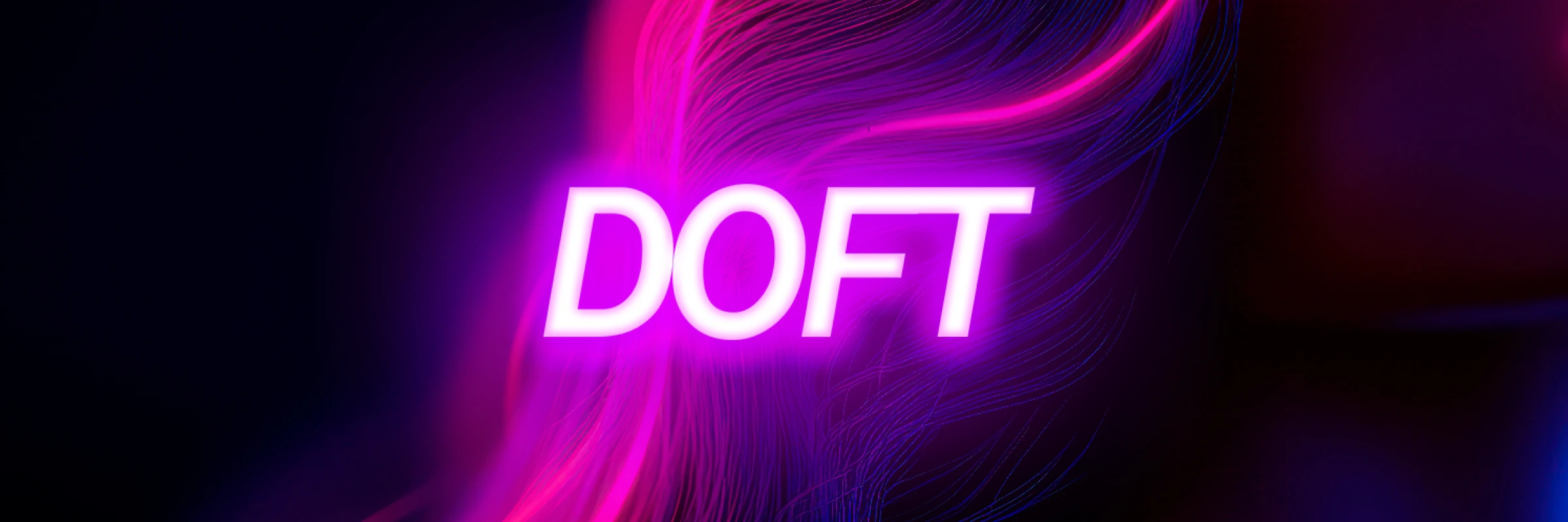 neonbakgrund med texten DOFT