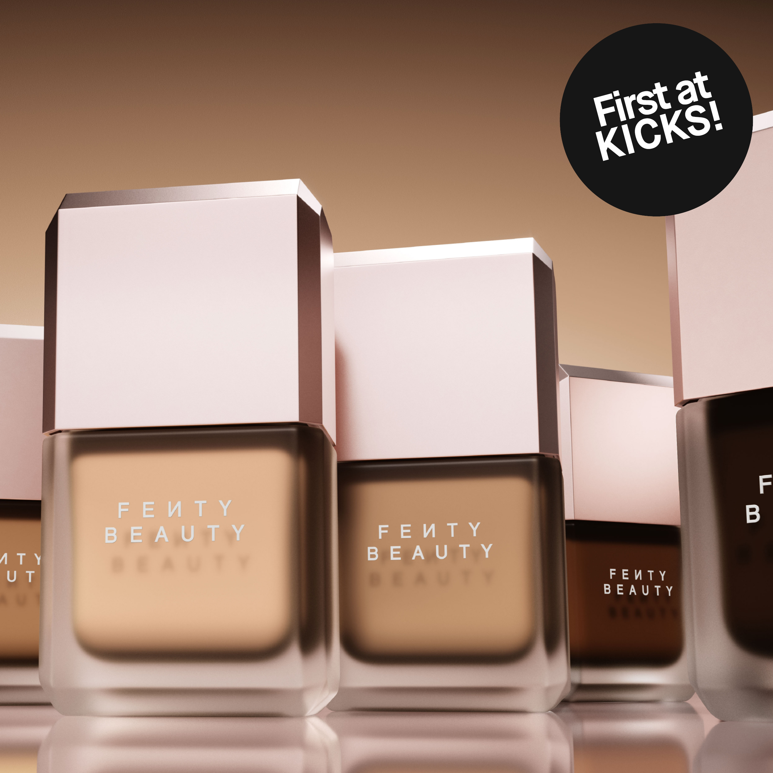 Foundations från Fenty Beauty i flera olika nyanser.