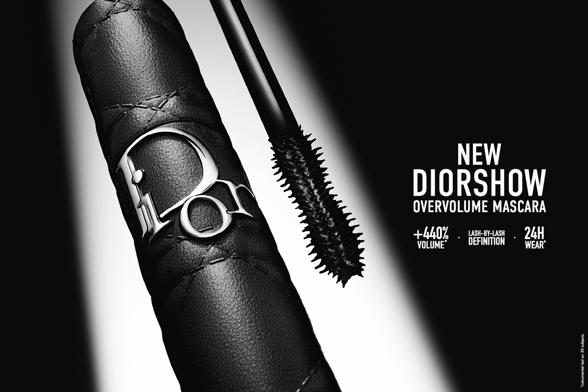 Ny Diorshow Overvolume mascara. +440% volym, frans för frans definition, 24 timmars hållbarhet.