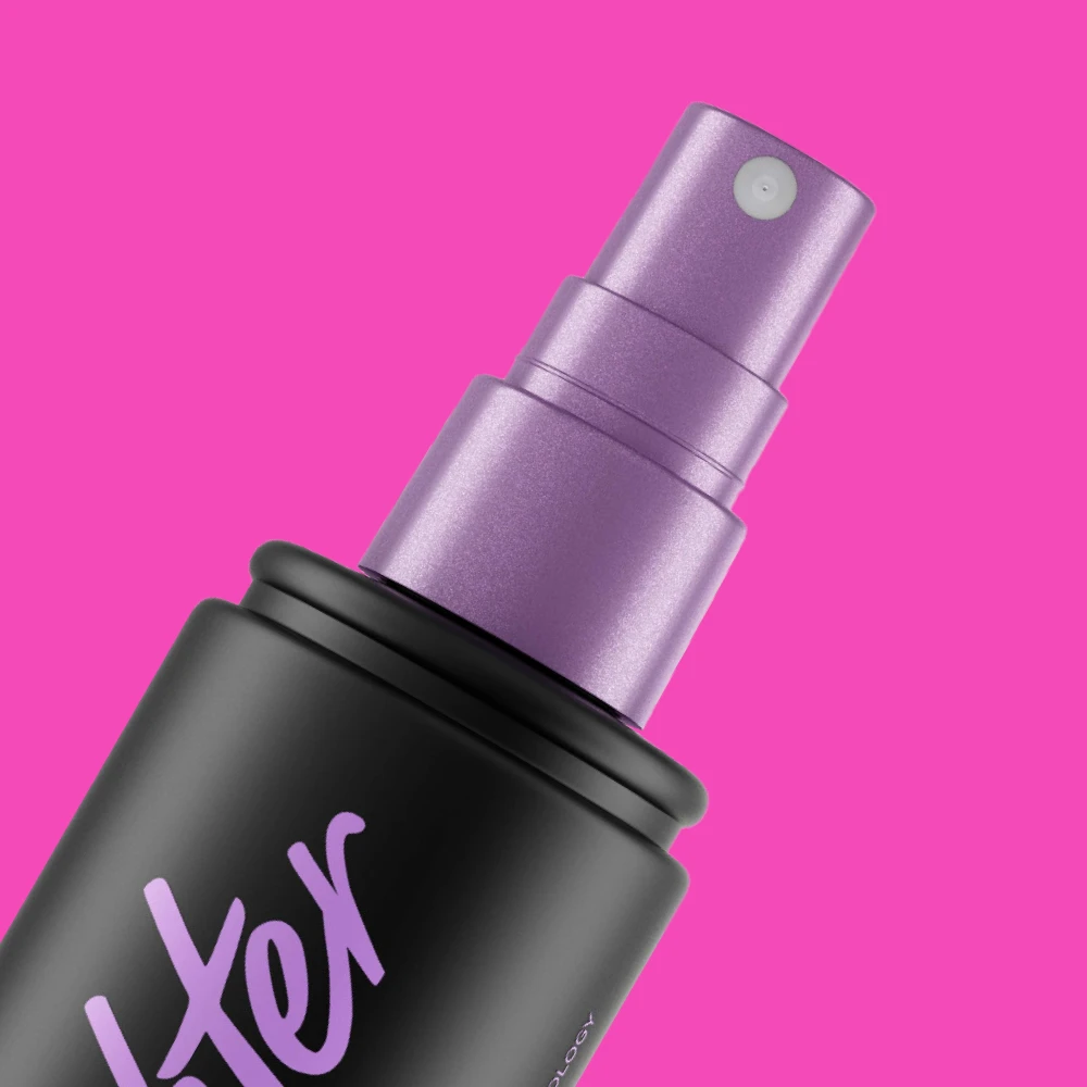 genväg till settingspray, rosa bakgrund, bild på urban decay setting spray