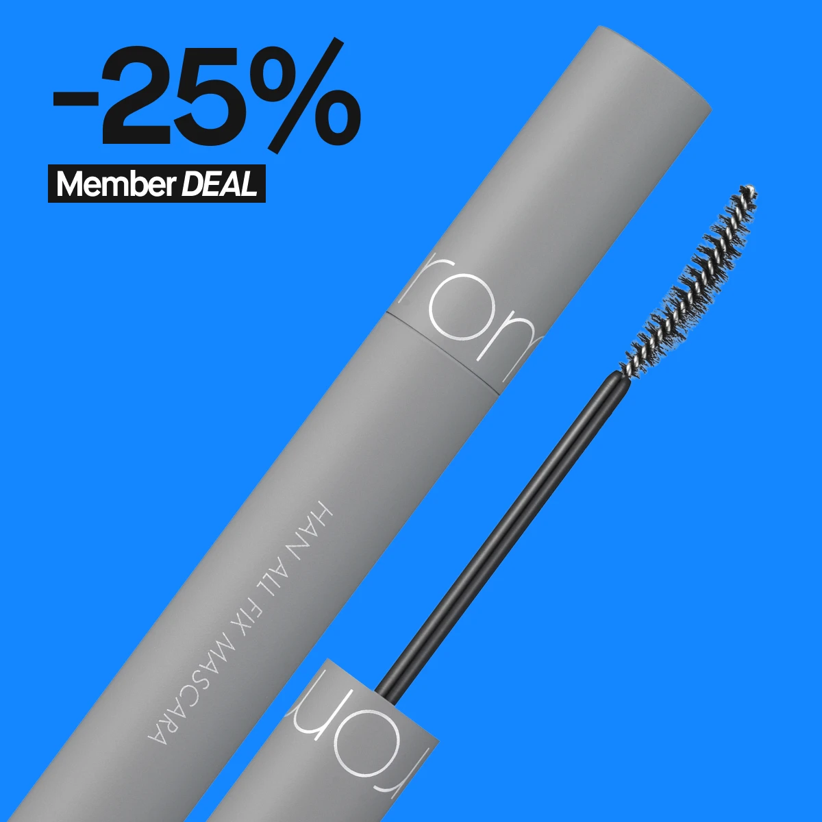 Mascara harmaassa pakkauksessa 25% alennuksella jäsenille.