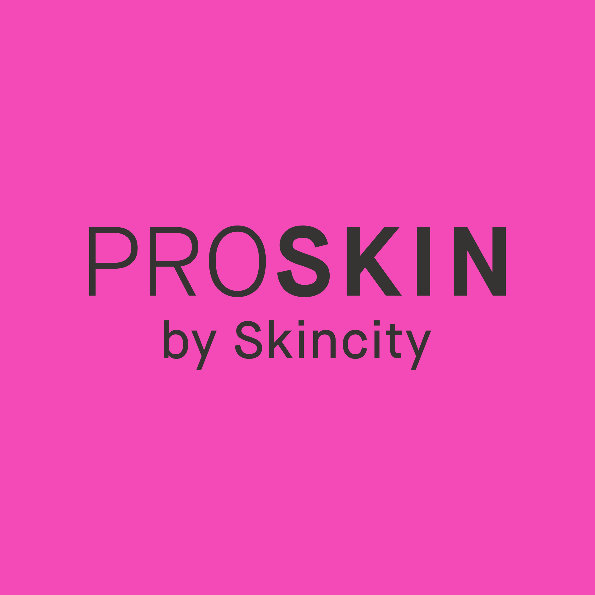PROSKIN by Skincity vaaleanpunaista taustaa vasten.