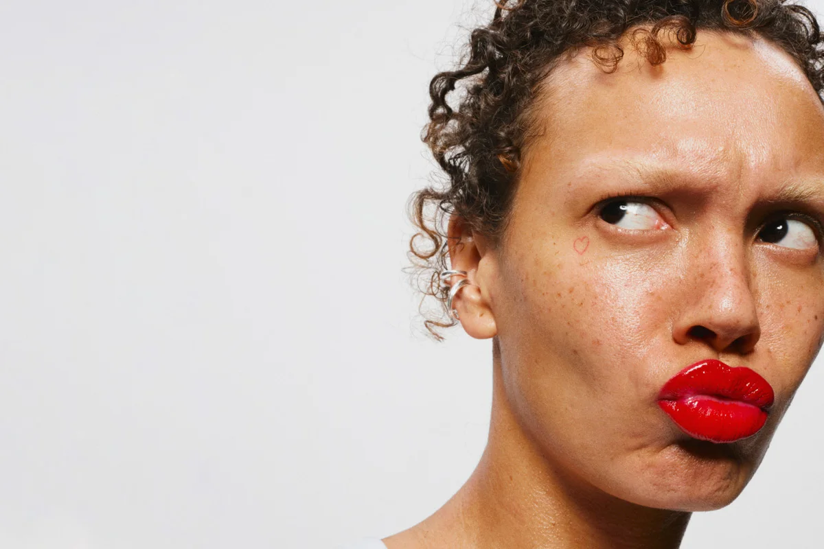 Girl with red lipstick