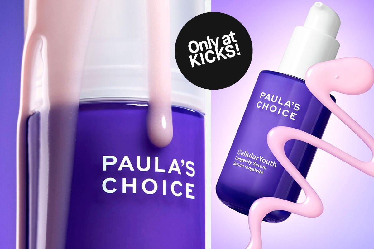 Två Paula's Choice Cellular Youth-serumflaskor mot lila bakgrund