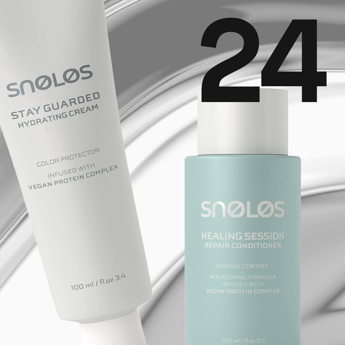 Produkter fra Snøløs og tallet 24 på.