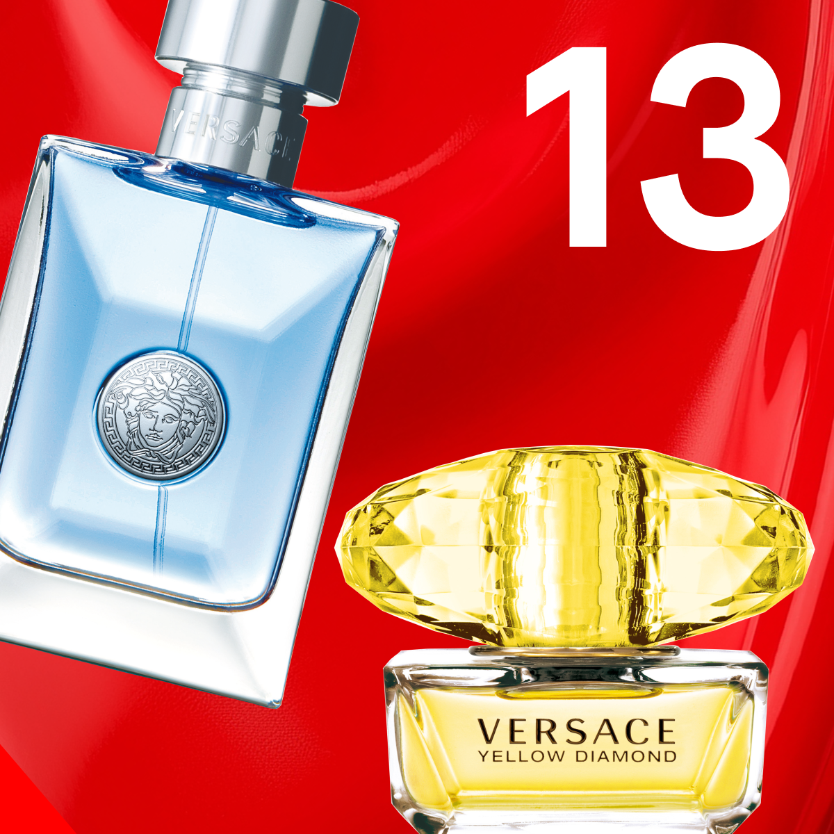 40 % rabatt på disse to Versace-parfymene for medlemmer: blå flaske og gul Yellow Diamond flaske.