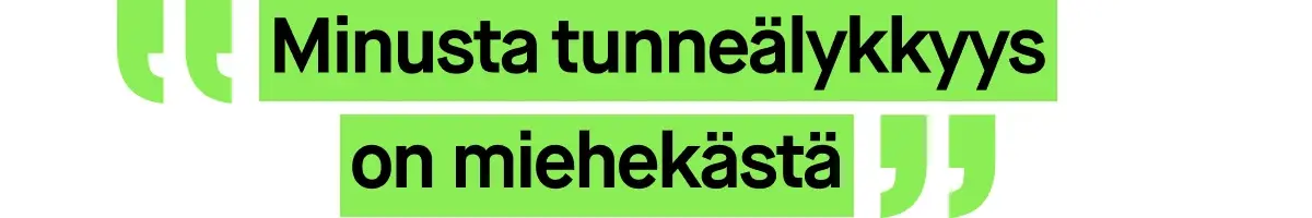 uva, jossa on vihreällä tekstillä kirjoitettu sitaatti. Sitaatti kuuluu: ”Haluan tuntea näkeväni itseni, kun katson peiliin”.