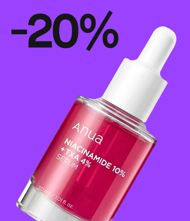 Anua Niacinamide 10% + TXA 4% -seerumi, 20% alennus.