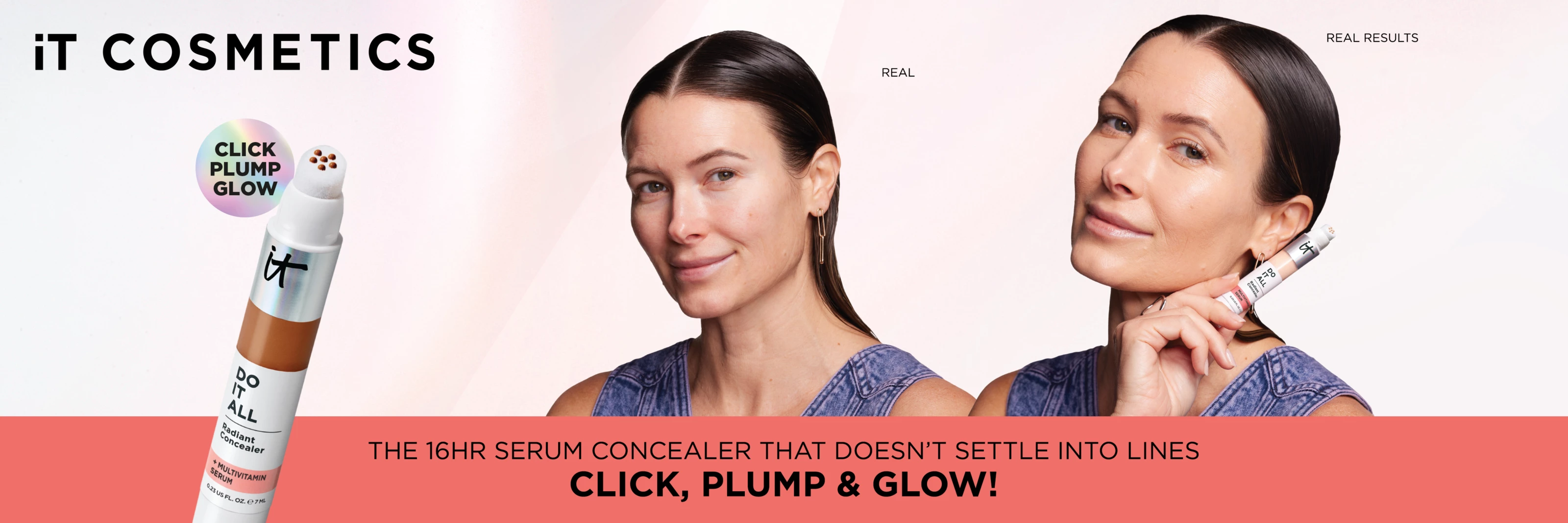 iT Cosmetics -concealer som inte lägger sig i linjer. Klicka, fyll och glöd!