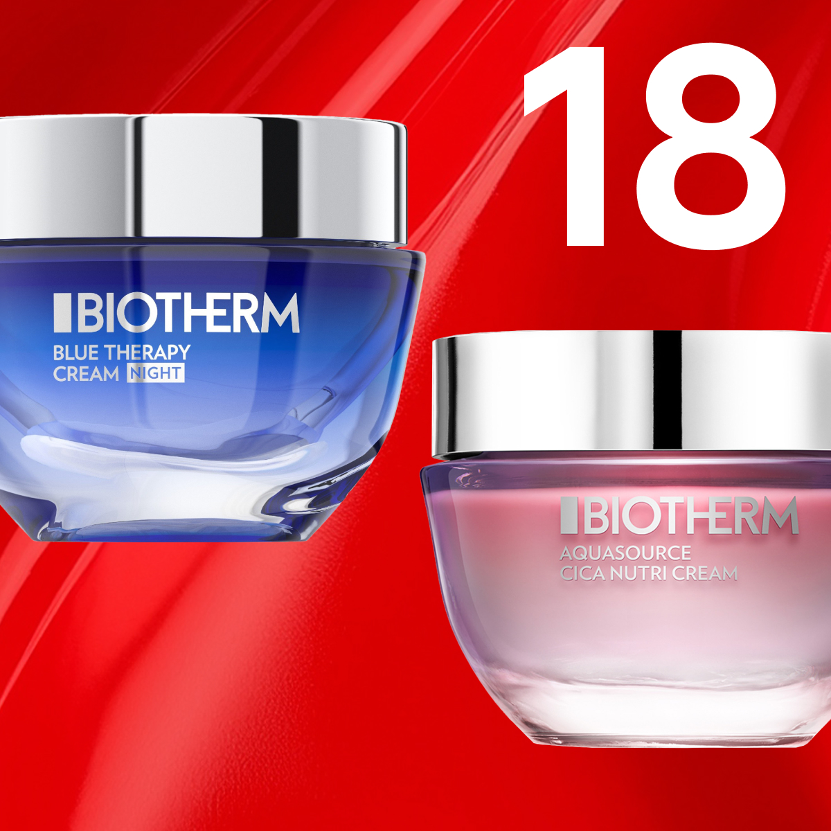 50 % rabatt på disse to Biotherm-produktene for medlemmer: Blue Therapy Revitalize Night og Aquasource Cica Nutri Cream.