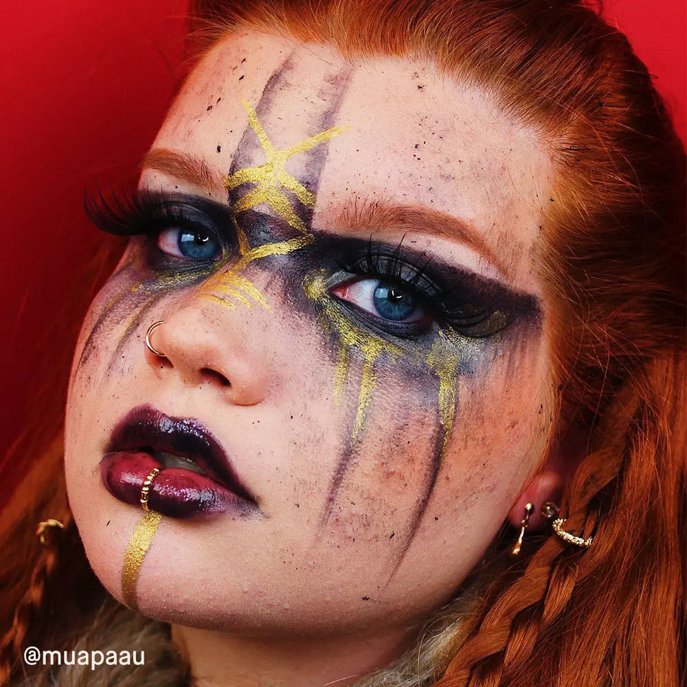  @muapaau i läskig och inspirerande halloweensminkning.